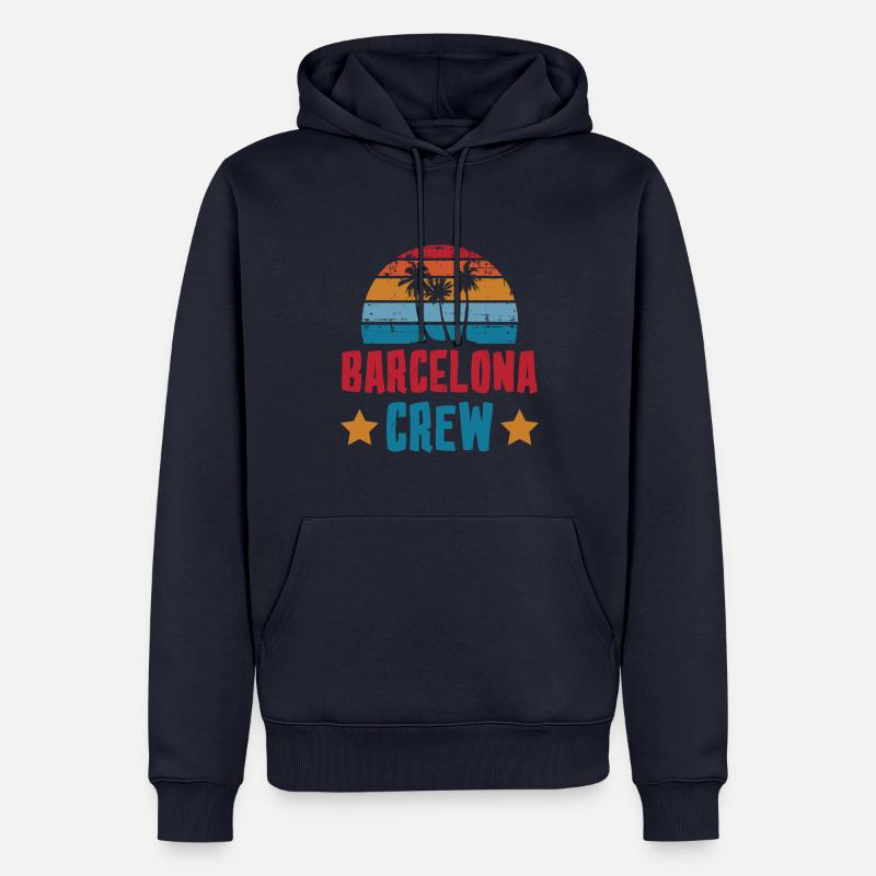 Équipage de Barcelone - Sweat à capuche Premium bio Homme - bleu marine
