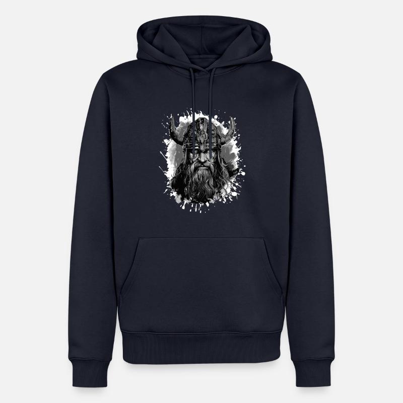 Wikinger Kopf Valhalla Krieger - Männer Premium Bio Hoodie - Navy