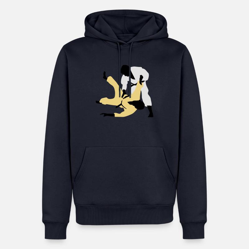 judo_a_3c - Sweat à capuche Premium bio Homme - bleu marine