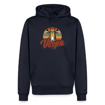 MOFA VINTAGE by The Manzanita - Sweat à capuche Premium bio Homme - bleu marine - Devant - Nico (187cm)