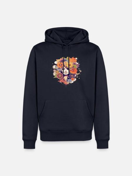 Flower Power Mädchen 5 - Männer Premium Bio Hoodie - Navy