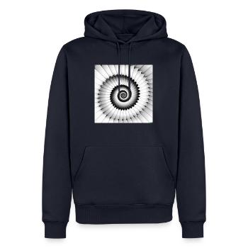 Fibonacci - Männer Premium Bio Hoodie - Navy - Vorne - Nico (187cm)