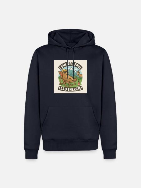 Murmeltier-Modus: Energie statt Stress! - Männer Premium Bio Hoodie - Navy