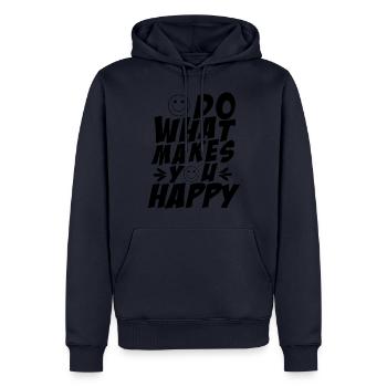 Faites ce qui vous rend heureux - Sweat à capuche Premium bio Homme - bleu marine - Devant - Nico (187cm)