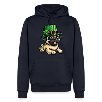 Mignon carlin de dessin animé Saint-Patrick - Sweat à capuche Premium bio Homme - bleu marine - Devant - Nico (187cm)