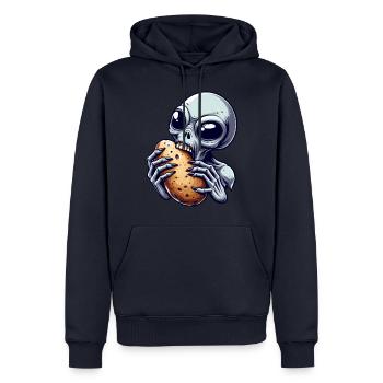 Alien Bites Potato Alien Science Ficti - Men’s Premium Organic Hoodie - navy - Front - Nico (187cm)