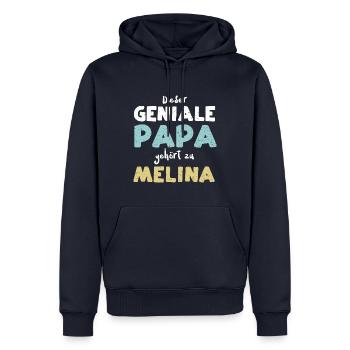 Dieser Geniale Papa Gehört Zu Me... - Männer Premium Bio Hoodie - Navy - Vorne - Nico (187cm)