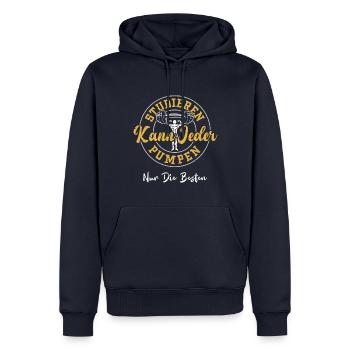 Studieren Kann Jeder Pumpen Nur... - Männer Premium Bio Hoodie - Navy - Vorne - Nico (187cm)