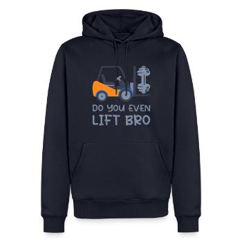 Stapler Spruch Gabelstapler Geschenk Lagerist - Männer Premium Bio Hoodie - Navy - Vorne - Nico (187cm)