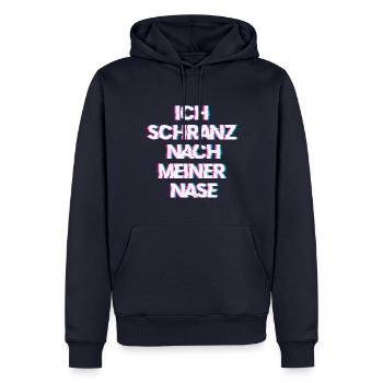 Hardtekk Tekk - Männer Premium Bio Hoodie - Navy - Vorne - Nico (187cm)