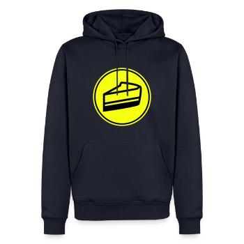 Gâteau au fromage - Sweat à capuche Premium bio Homme - bleu marine - Devant - Nico (187cm)