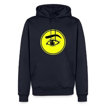 Symbole de l’œil - Sweat à capuche Premium bio Homme - bleu marine - Devant - Nico (187cm)