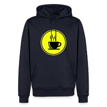 Coffee cup - Men’s Premium Organic Hoodie - navy - Front - Nico (187cm)