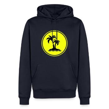 palme insel symbol - Männer Premium Bio Hoodie - Navy - Vorne - Nico (187cm)