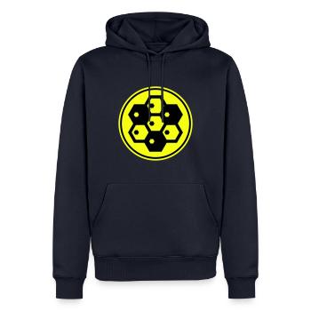 Symbole de l’apiculteur - Sweat à capuche Premium bio Homme - bleu marine - Devant - Nico (187cm)