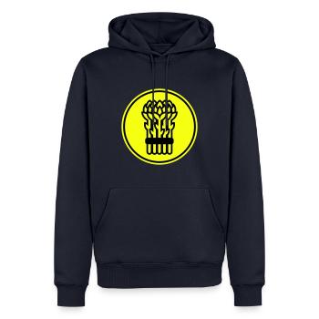 Asparagus icon circle - Men’s Premium Organic Hoodie - navy - Front - Nico (187cm)