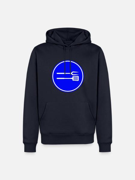 Grillzange Grillen Symbol - Männer Premium Bio Hoodie - Navy