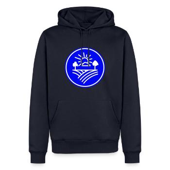 Farm Farmer - Men’s Premium Organic Hoodie - navy - Front - Nico (187cm)