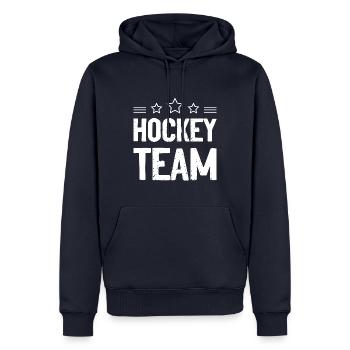 Hockey Team - Männer Premium Bio Hoodie - Navy - Vorne - Nico (187cm)