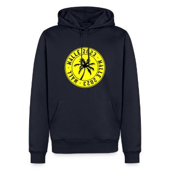 Malle 2023 - Sweat à capuche Premium bio Homme - bleu marine - Devant - Nico (187cm)