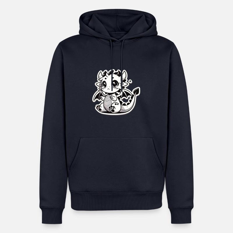 Bébé dragon - Mignon et féroce - Sweat à capuche Premium bio Homme - bleu marine