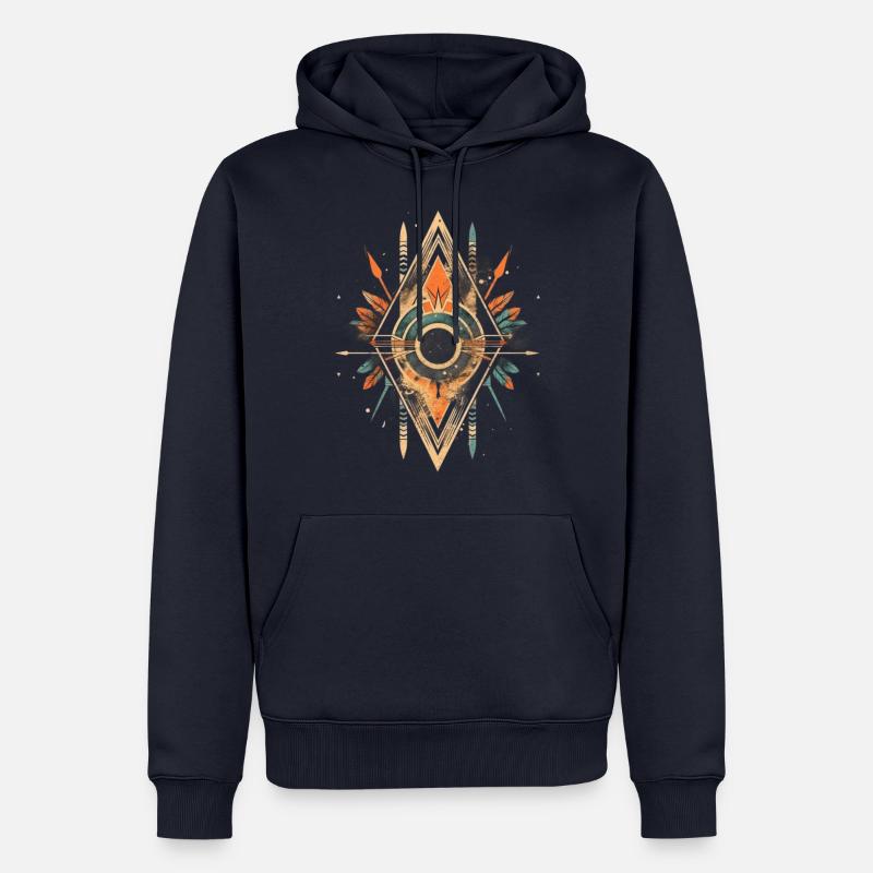 Symbole de la flèche - Sweat à capuche Premium bio Homme - bleu marine