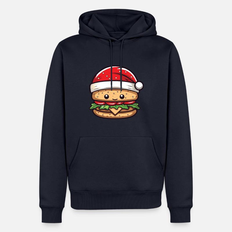 Burger Weihnachten Comic - Männer Premium Bio Hoodie - Navy