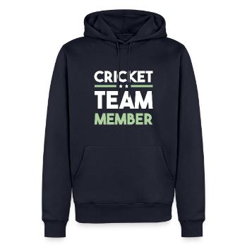 Cricket Team - Männer Premium Bio Hoodie - Navy - Vorne - Nico (187cm)