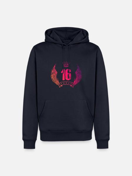 16 Zahl Krone - Männer Premium Bio Hoodie - Navy