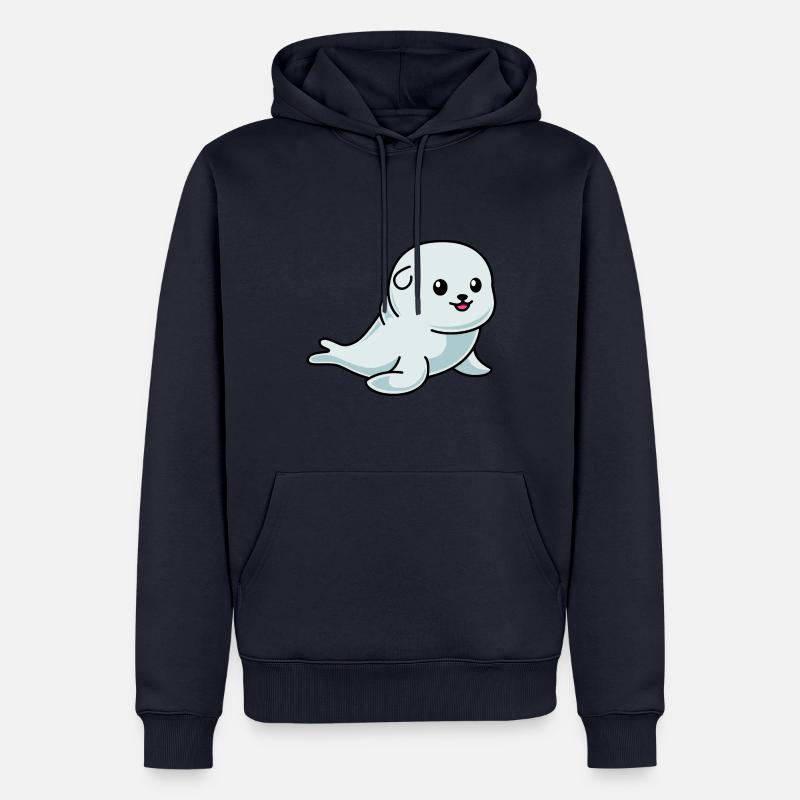 Robbe Tier Comic - Männer Premium Bio Hoodie - Navy