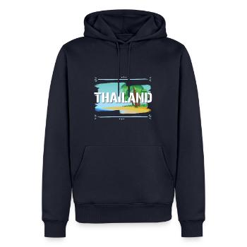 Thaïlande - Sweat à capuche Premium bio Homme - bleu marine - Devant - Nico (187cm)