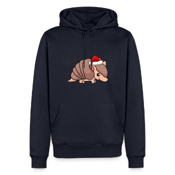 Armadillo Comic Christmas - Sweat à capuche Premium bio Homme - bleu marine - Devant - Nico (187cm)
