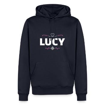 Lucy - Sweat à capuche Premium bio Homme - bleu marine - Devant - Nico (187cm)