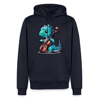 Dino Cellist Violin Spieler Musik - Männer Premium Bio Hoodie - Navy - Vorne - Nico (187cm)