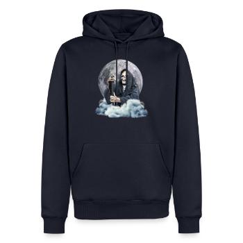 Totenkopf Sensenmann - Männer Premium Bio Hoodie - Navy - Vorne - Nico (187cm)