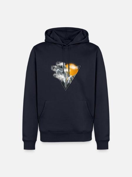 Cliff sunrise - Männer Premium Bio Hoodie - Navy