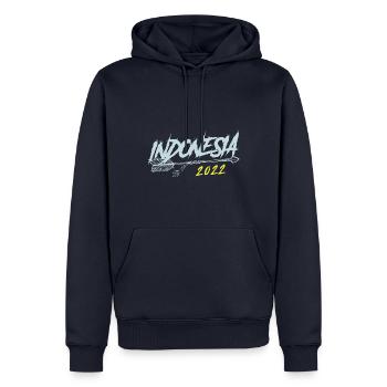 Indonesia 2022 - Männer Premium Bio Hoodie - Navy - Vorne - Nico (187cm)