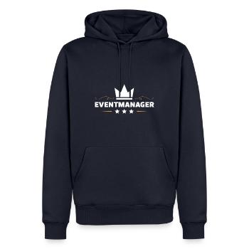 Eventmanager - Männer Premium Bio Hoodie - Navy - Vorne - Nico (187cm)