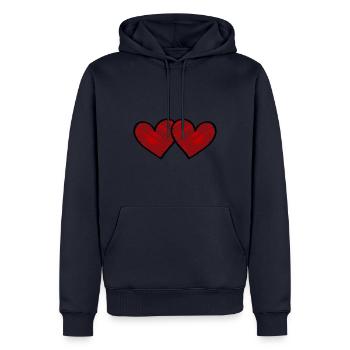 Herzen Liebe - Männer Premium Bio Hoodie - Navy - Vorne - Nico (187cm)