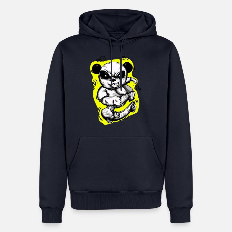 Skate Panda - Männer Premium Bio Hoodie - Navy