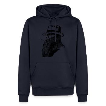Agent Detektiv - Männer Premium Bio Hoodie - Navy - Vorne - Nico (187cm)
