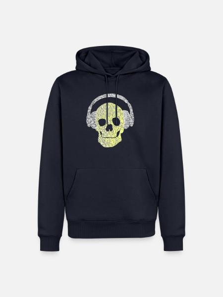 Totenkopf mit Kopfhörer Shirt Männer und Frauen - Männer Premium Bio Hoodie - Navy