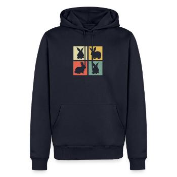 Hare - Men’s Premium Organic Hoodie - navy - Front - Nico (187cm)