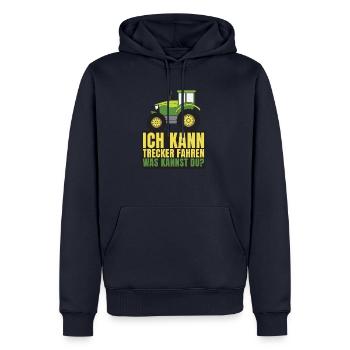 Ich kann Trecker fahren Traktor Landwirt Geschenk - Männer Premium Bio Hoodie - Navy - Vorne - Nico (187cm)