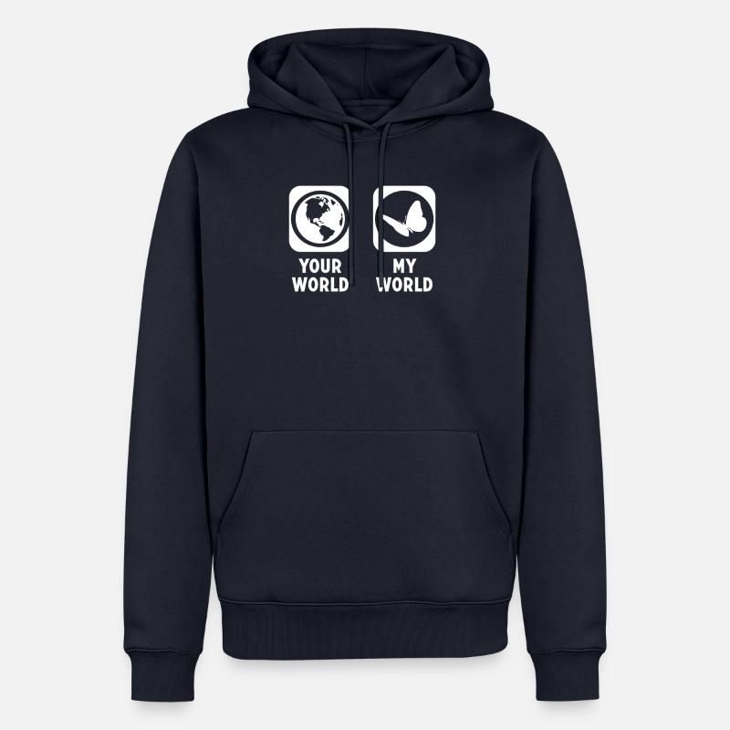 papillon - Sweat à capuche Premium bio Homme - bleu marine