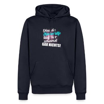 Küchenhilfe Beikoch Gastro Küche Geschenk Idee - Männer Premium Bio Hoodie - Navy - Vorne - Nico (187cm)