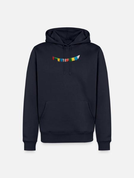 Gebetsfahnen / Gebetsflaggen Nepal - Männer Premium Bio Hoodie - Navy