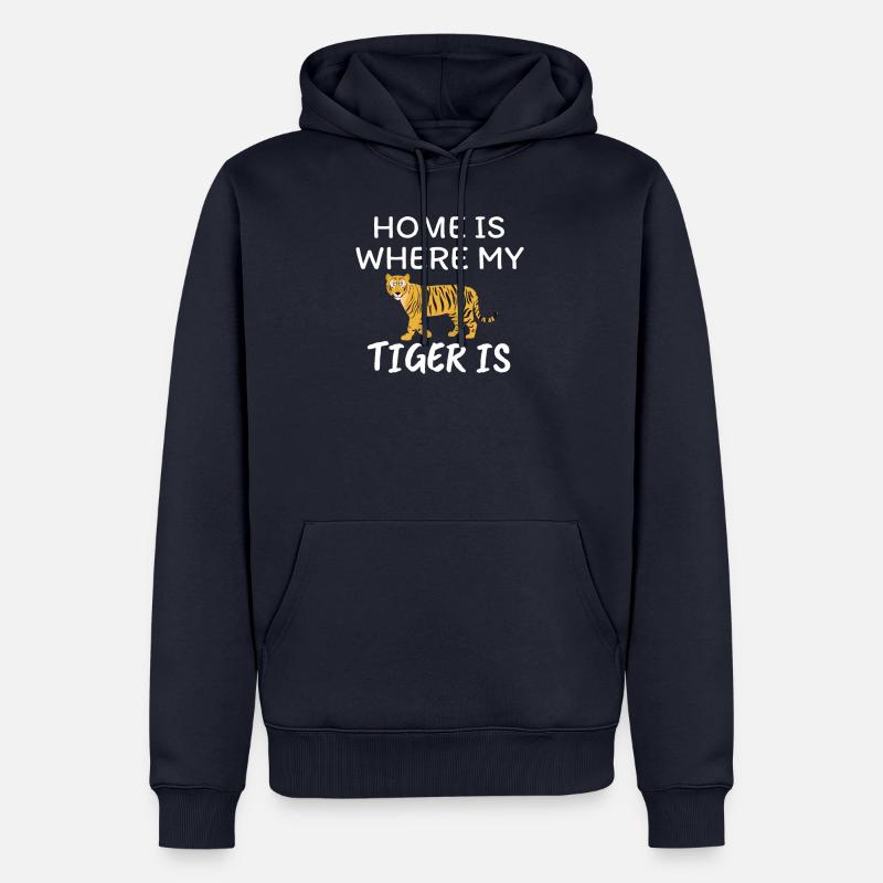 Tigre - Sweat à capuche Premium bio Homme - bleu marine