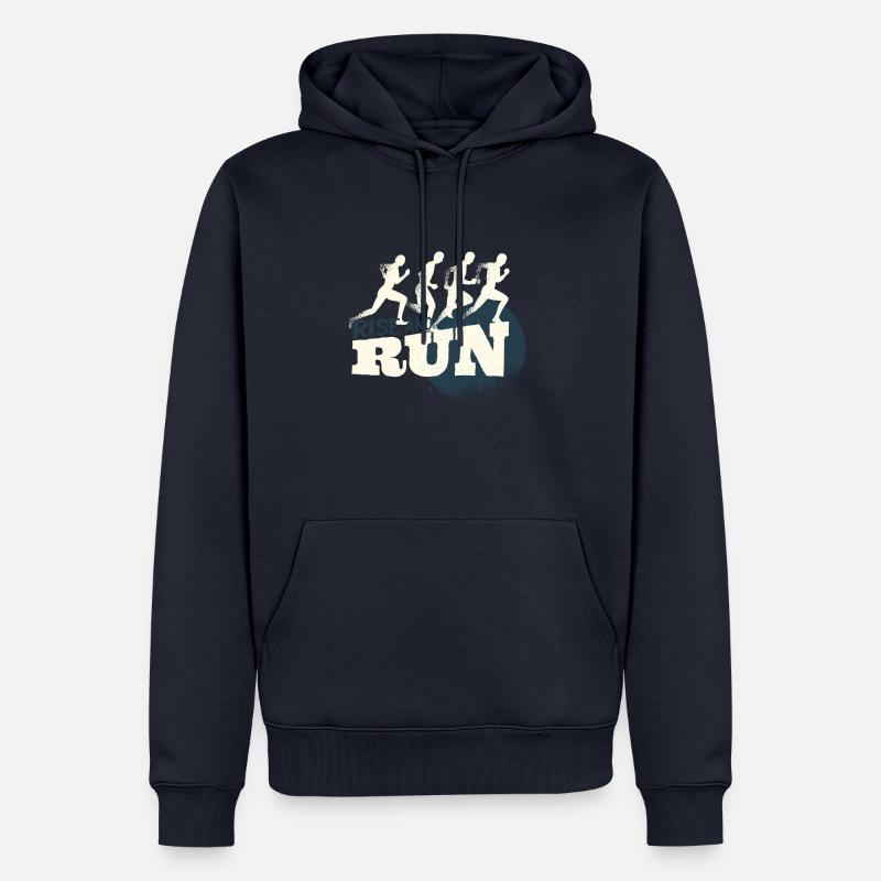 Course de course - Sweat à capuche Premium bio Homme - bleu marine