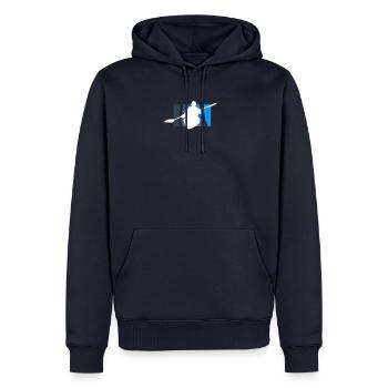 Kayak - Männer Premium Bio Hoodie - Navy - Vorne - Nico (187cm)